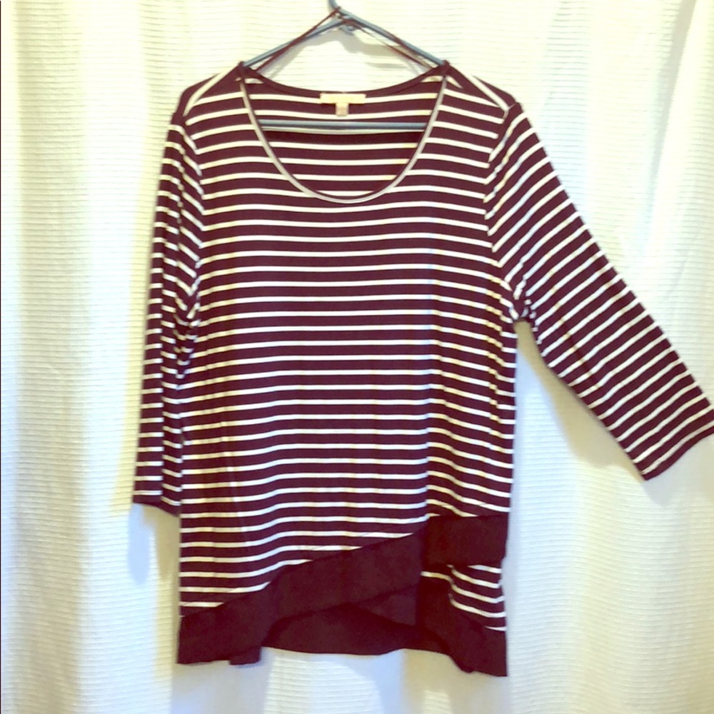 Maroon striped top